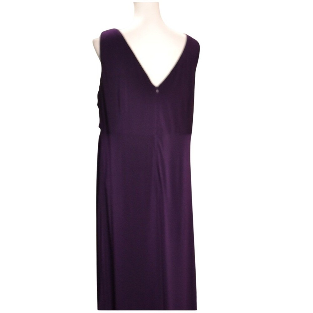 Jessica Howard Purple Maxi Dress Womens 16W Sleeveless V Neck Formal Evening - Picture 2 of 7
